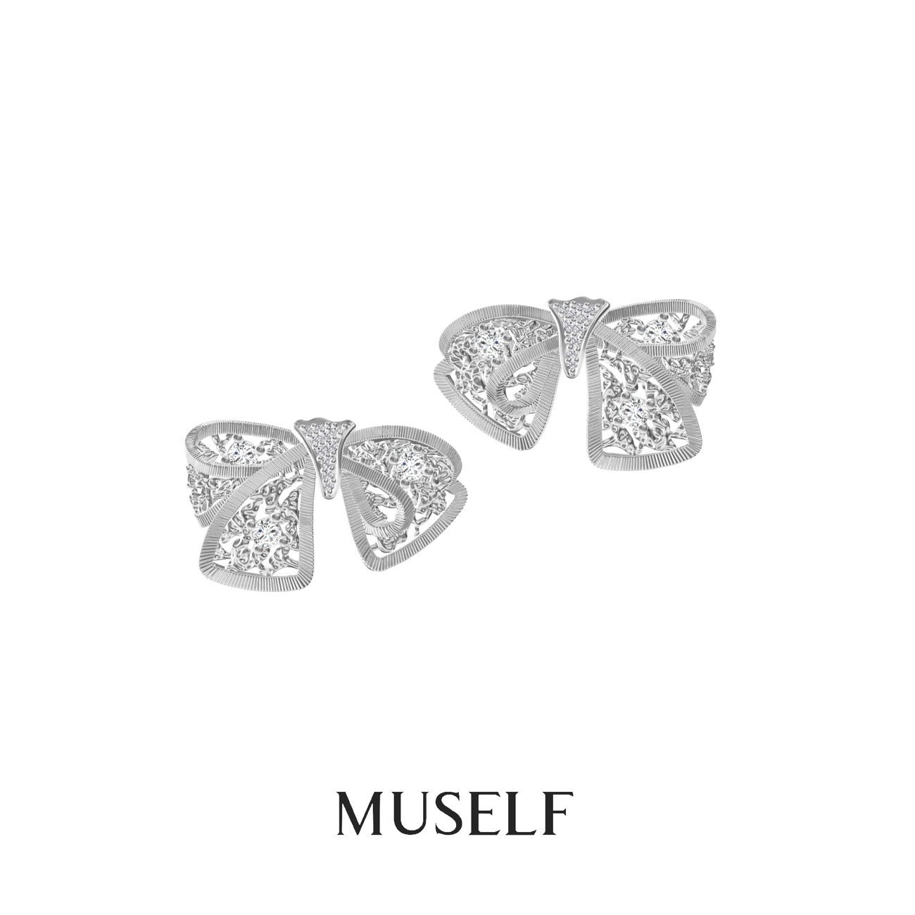 MUSELF Lace Bow Earrings – Luxury Copper Alloy Earrings