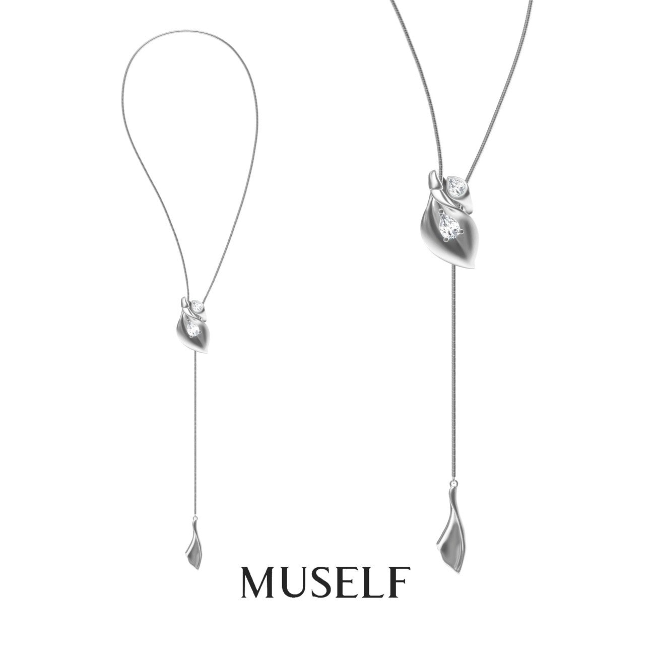 MUSELF Calla Lily Snake Chain Necklace – Minimalist Luxury Copper Alloy Necklace