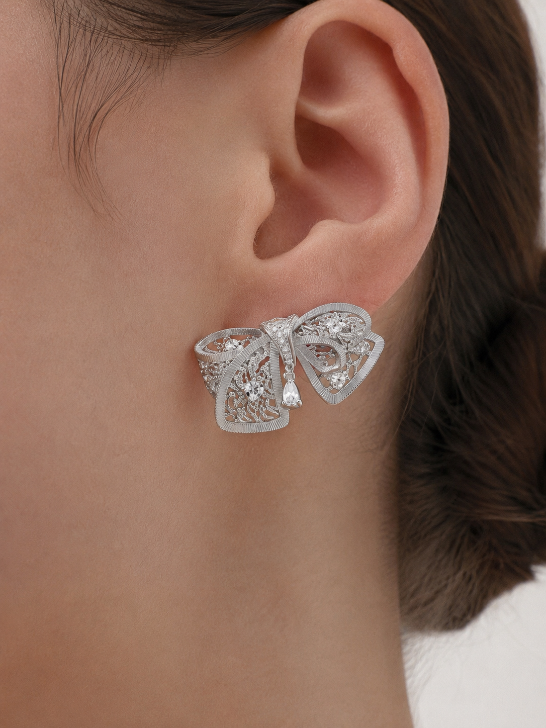 MUSELF Lace Bow Earrings – Luxury Copper Alloy Earrings