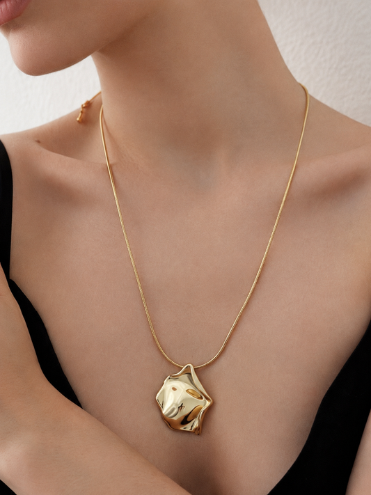 MUSELF Rose Petal Necklace — Copper Alloy, Affordable-Luxury Designer Style