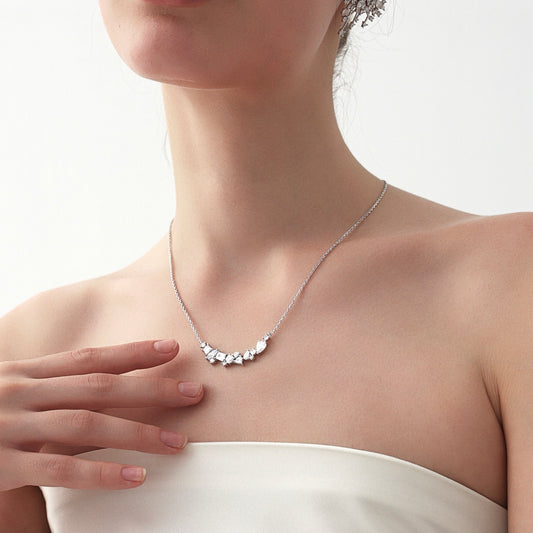 MUSELF Starburst Necklace Luxury-Inspired Brass Necklace with Sparkling Pavé Stones