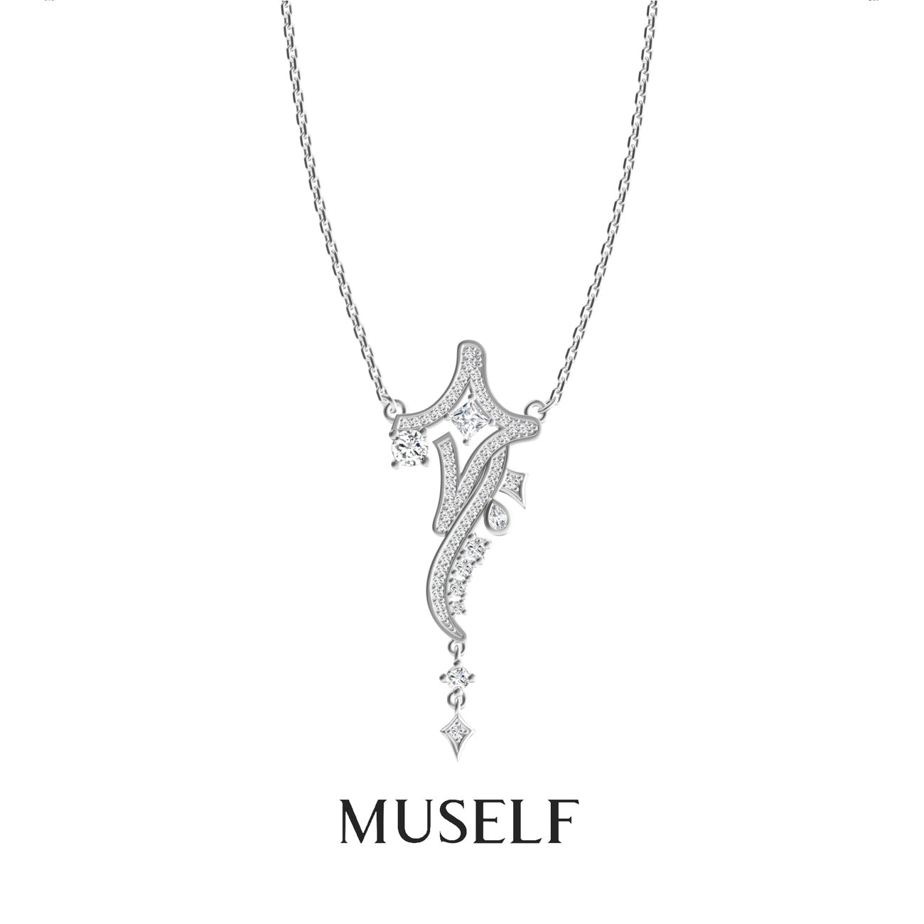 MUSELF Shooting Star Necklace Luxury-Inspired Brass Necklace with a Sweet and Versatile Design