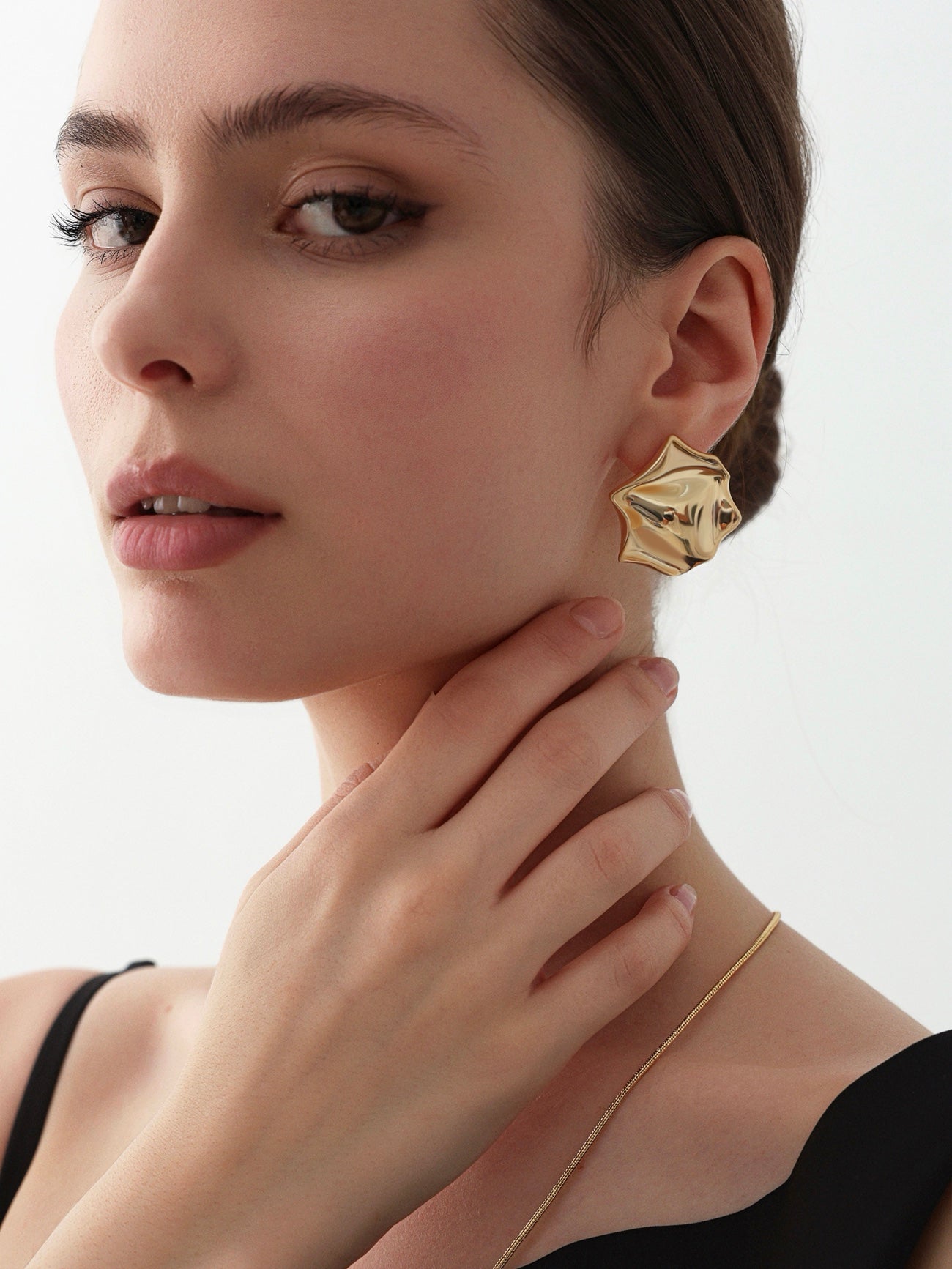 MUSELF Rose Petal Earrings — Copper Alloy, Affordable Luxury