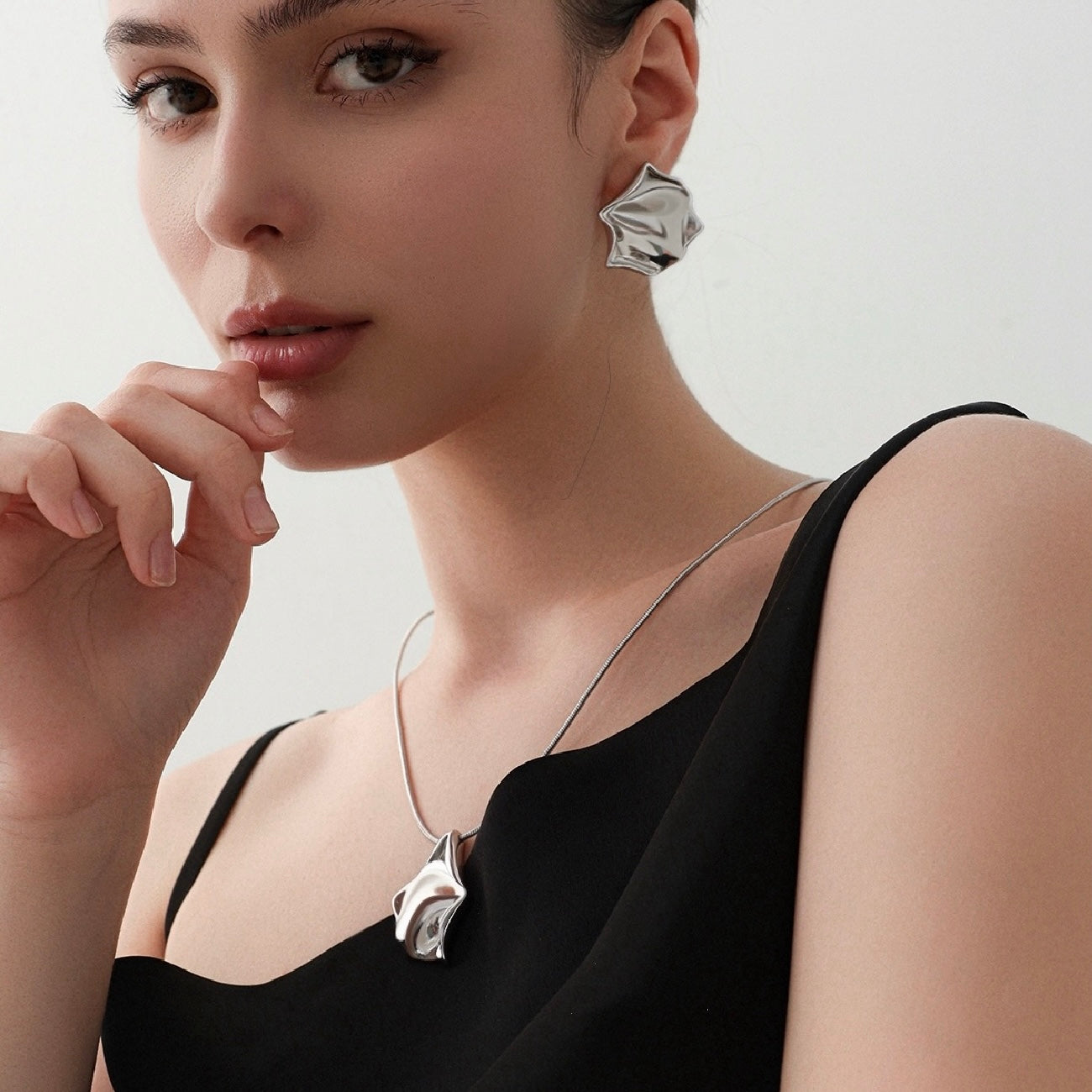MUSELF Rose Petal Earrings — Copper Alloy, Affordable Luxury